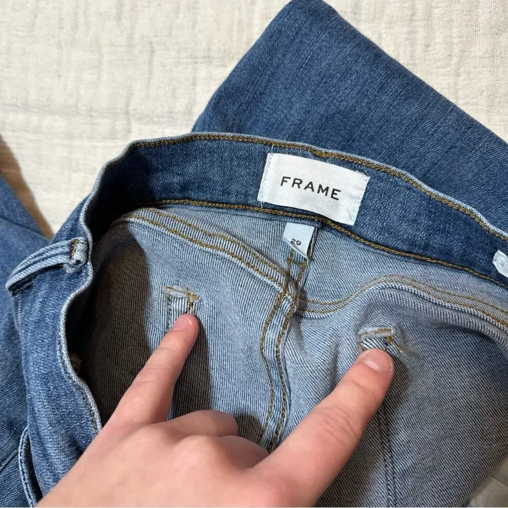 Frame Le High Straight Bestia Mid Wash Jeans size 29